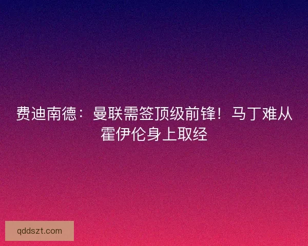 费迪南德：曼联需签顶级前锋！马丁难从霍伊伦身上取经